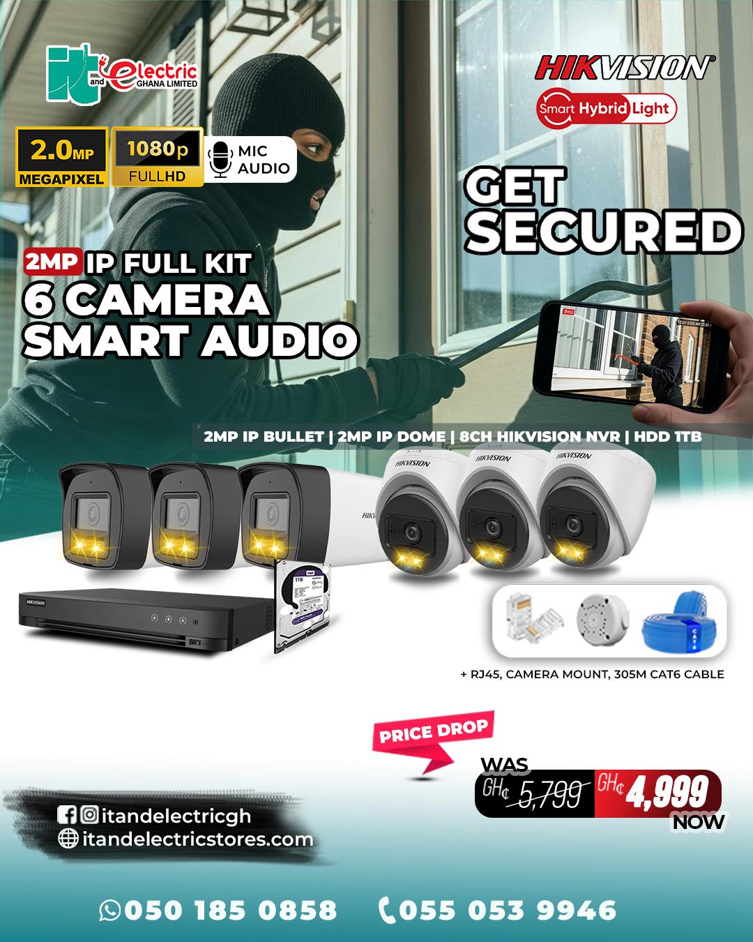 Hikvision 2MP IP full kit