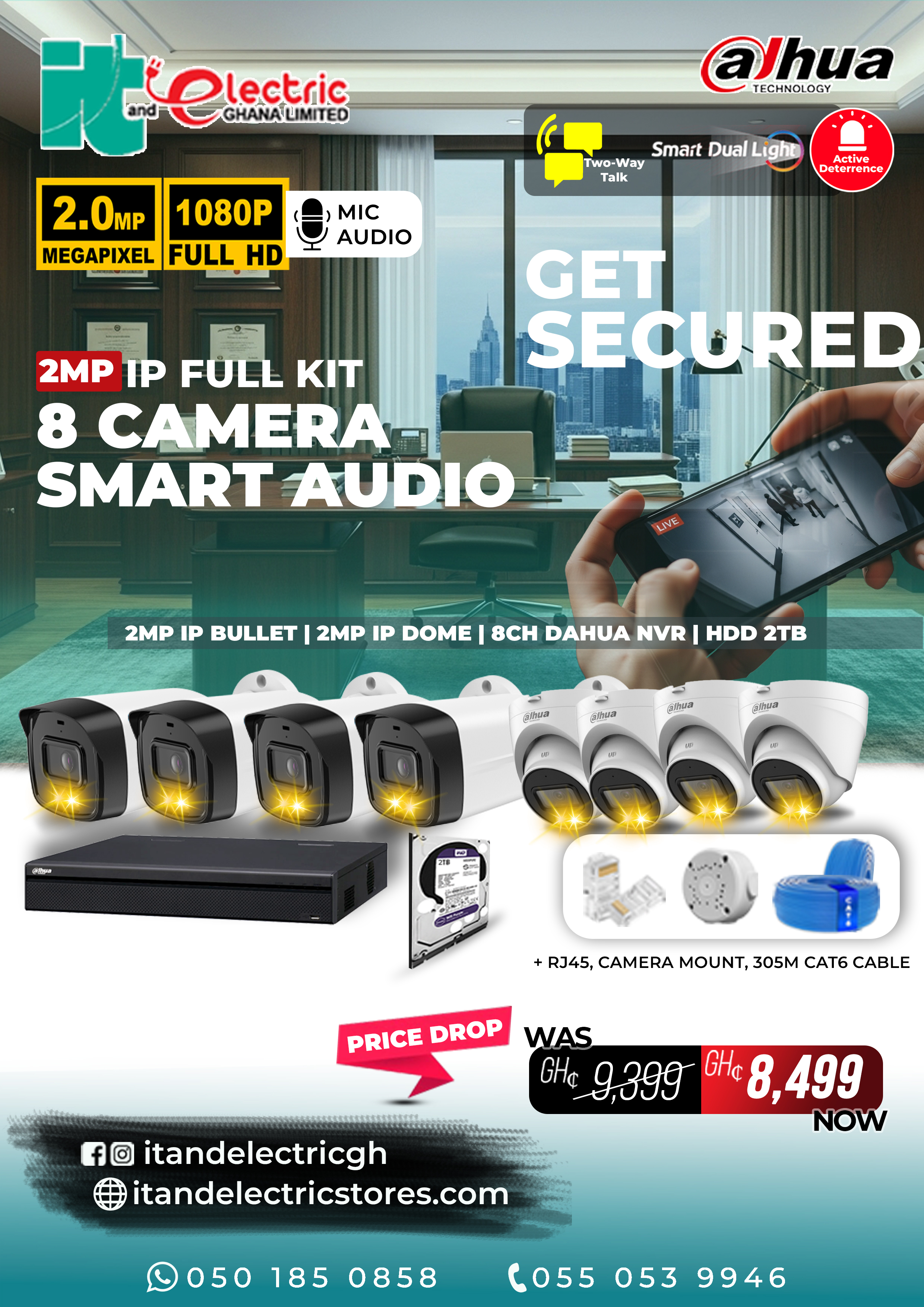 Dahua 2MP IP Full Kit (8 Camera Set)