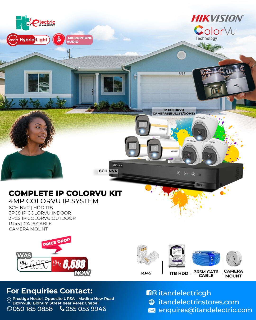 HIkvision 4MP IP ColorVU Kit (6 Camera Set)