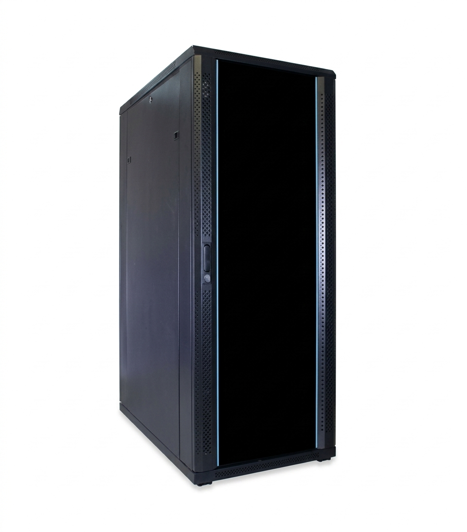 42U Cabinet [600*800] Glass - with D-Ring Cable Manager and 6 Way PDU PLASTIC - Buy in Ghana