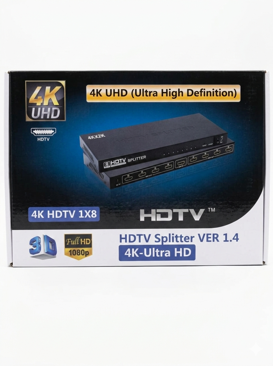 8 port 4K Hdmi  Ultra Definition Splitter(White Box)