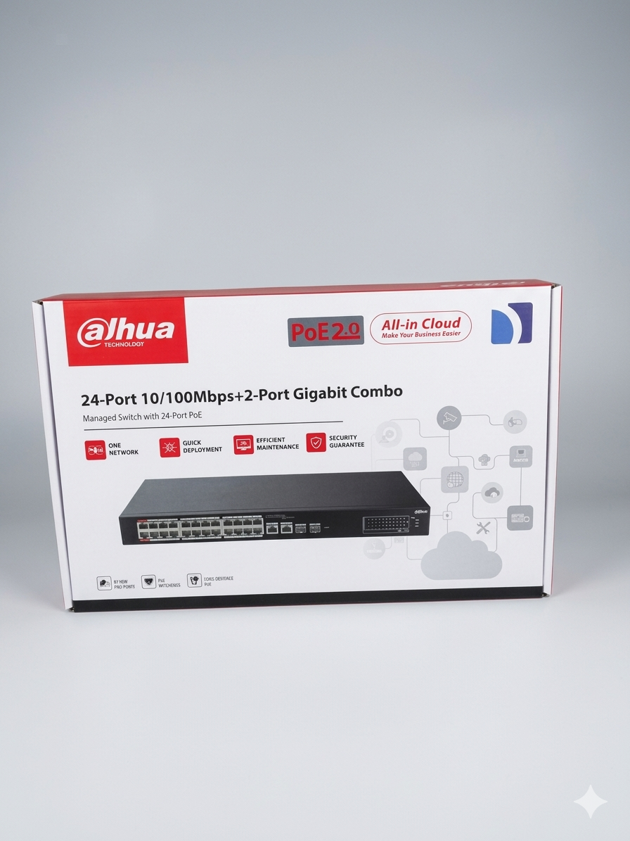 Dahua 16Port 10/100Mbps +2Port Gigabit POE Switch (DH-CS4218-16ET-240)