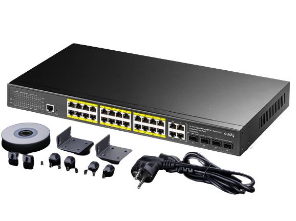 CUDY 24 PORT GIGABIT LAYER 2 MANAGED POE+ WITH 4 COMBO PORT GS2028PS4-300W