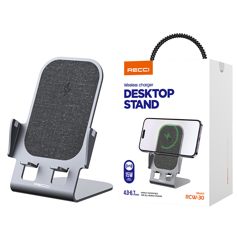 Recci RCW-30 15W Wireless Charger Desktop Stand
