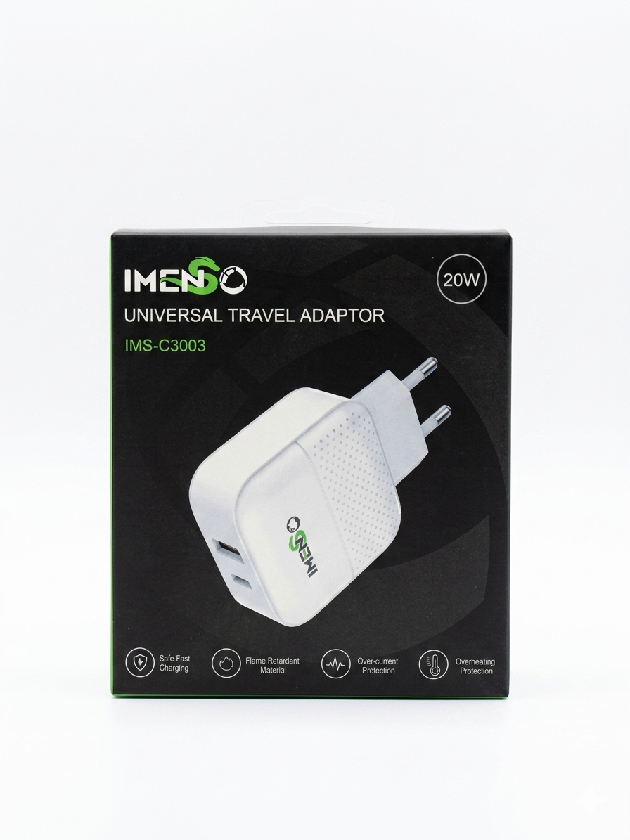 Imenso Universal Travel Adapter 20W V (with Recci Green Cable) - Buy Charger Ghana