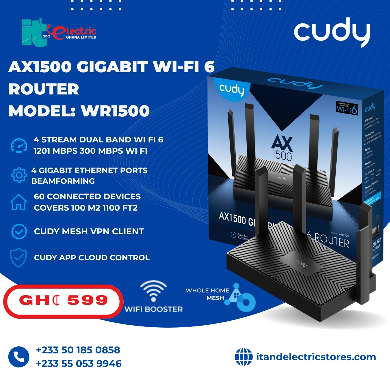 AX1500 Gigabit Wi-Fi 6 Router  Model: WR1500