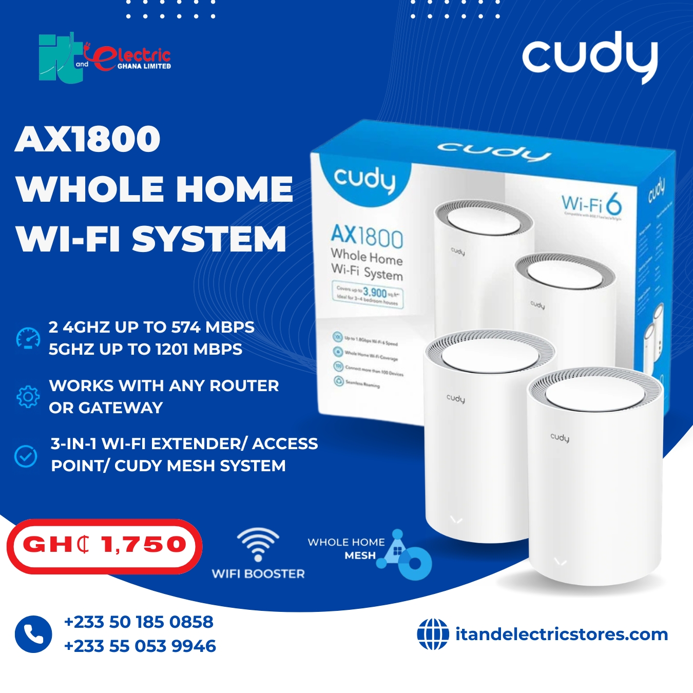 Cudy AX1800 Whole Home Wi-Fi System